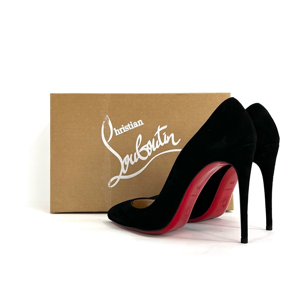 Christian Louboutin Pigalle Follies 100 Black Suede Pumps